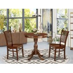 3-Pc Kitchen Dining Set 2 Dining Chairs And 1 Wooden Dining Table (Mahogany)