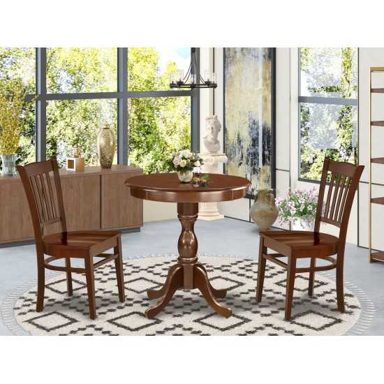 3-Pc Kitchen Dining Set 2 Dining Chairs And 1 Wooden Dining Table (Mahogany)