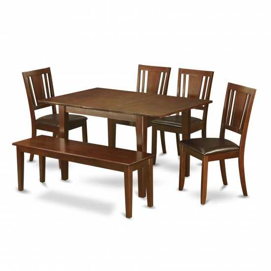 6 Pc Kitchen Nook Dining Set-Breakfast Nook And 4 Dining Chairs And Bench