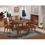 6 Pc Kitchen Nook Dining Set-Breakfast Nook And 4 Dining Chairs And Bench