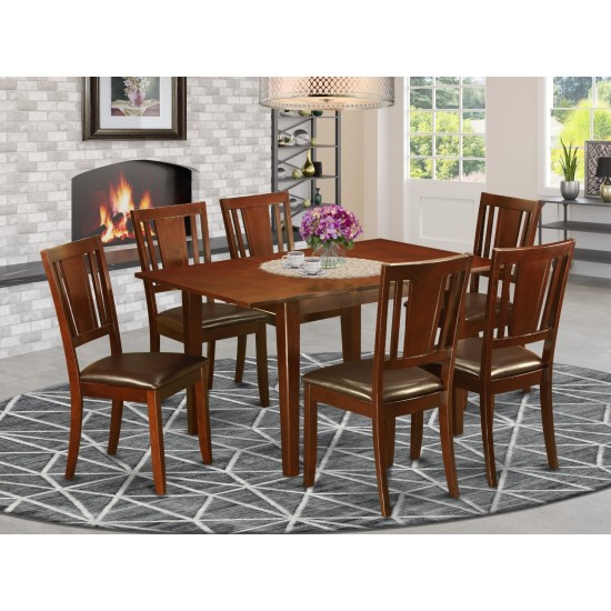 7 Pc Small Kitchen Table Set - Dinette Table With 6 Dining Chairs