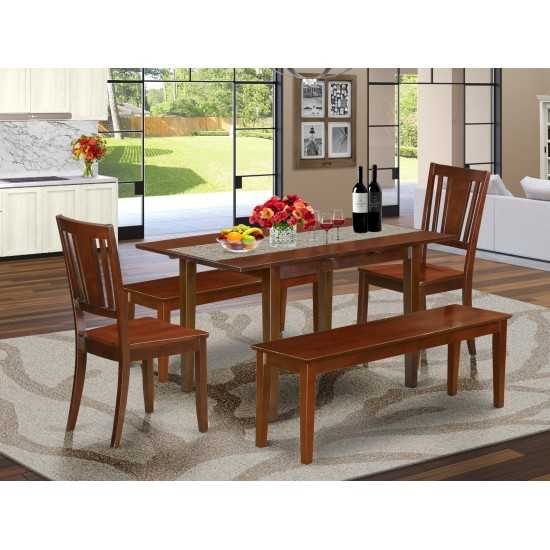 5 Pc Dinette Set For Small Spaces - Table Plus 2 Kitchen Chairs And 2 Benches