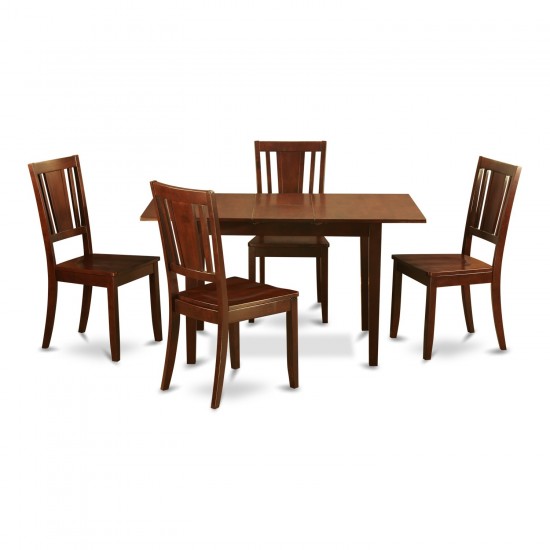 5 Pc Small Kitchen Dinette Set - Table, 12In Leaf And 4 Dining Table Chairs