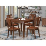 5 Pc Kitchen Tables, Chair Set, Dining Table, 4 Dining Chairs In Mahogany