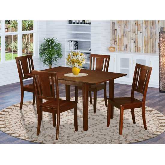 5 Pc Small Kitchen Table With 4 Dining Table Chairs