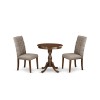 3-Pc Dining Table Set 2 Dining Padded Chairs And 1 Kitchen Table (Mahogany)