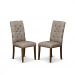 3-Pc Dining Table Set 2 Dining Padded Chairs And 1 Kitchen Table (Mahogany)