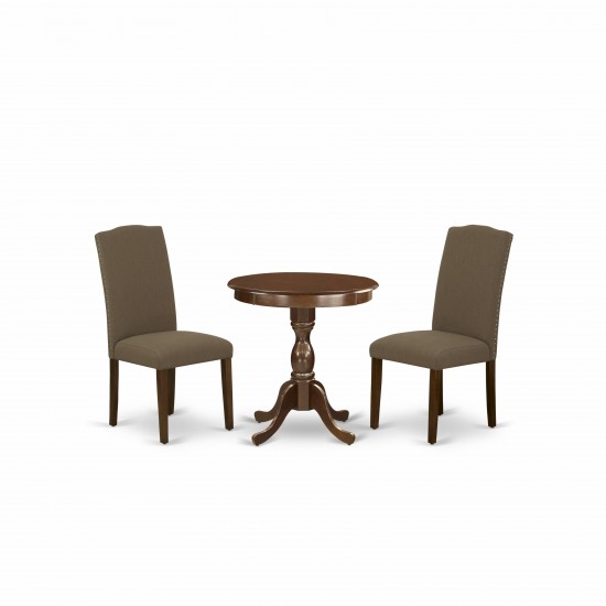 3-Pc Dining Table Set 4 Dining Chairs And 1 Kitchen Table (Mahogany Finish)