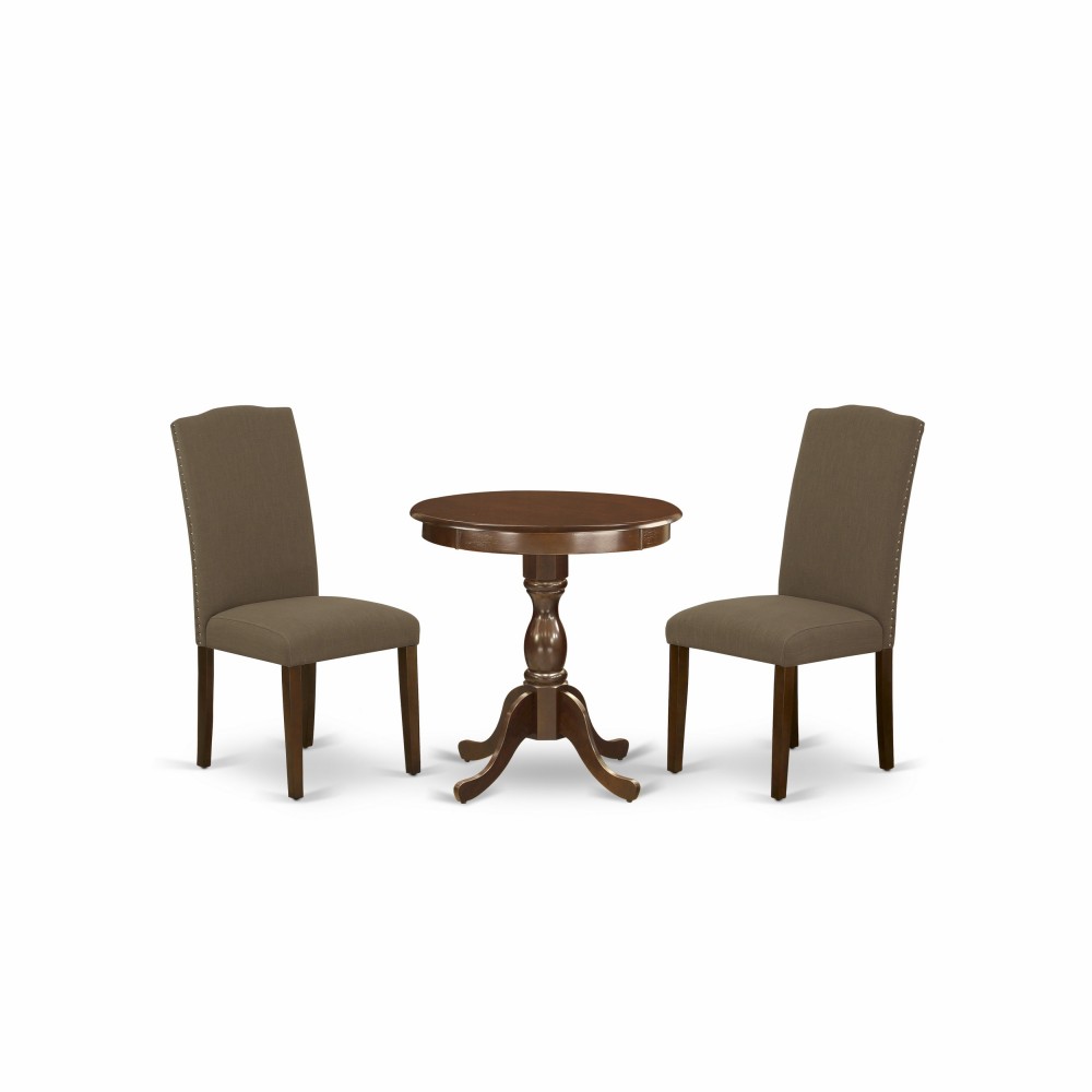 3-Pc Dining Table Set 4 Dining Chairs And 1 Kitchen Table (Mahogany Finish)