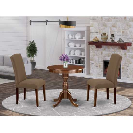 3-Pc Dining Table Set 4 Dining Chairs And 1 Kitchen Table (Mahogany Finish)