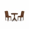3-Pc Dinette Room Set 2 Upholstered Dining Chairs, 1 Table (Mahogany)