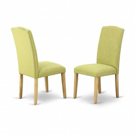 5 Pc Dining Set, Oak Round Table, 4 Limelight Chairs, High Back, Oak Finish