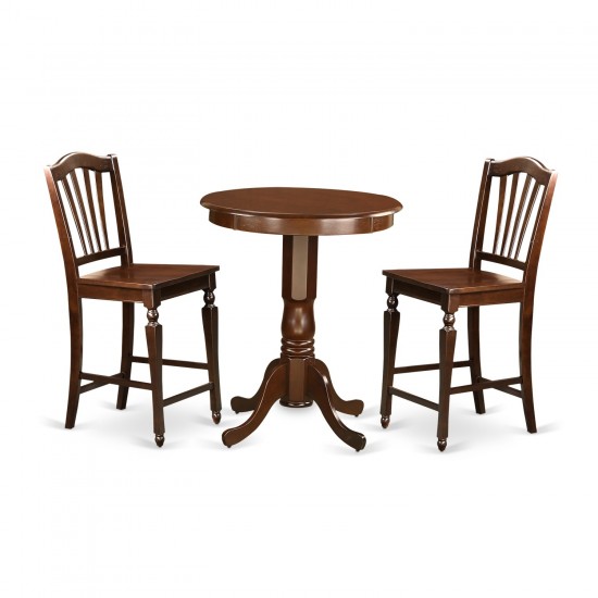 3 Pc Pub Table Set - Kitchen Table And 2 Counter Height Stool