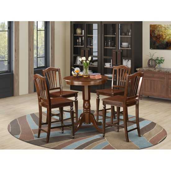 5 Pc Counter Height Set - High Top Table And 4 Kitchen Bar Stool