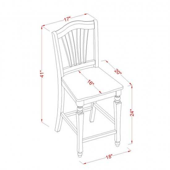 3 Pc Dining Counter Height Set-Pub Table And 2 Dinette Chairs