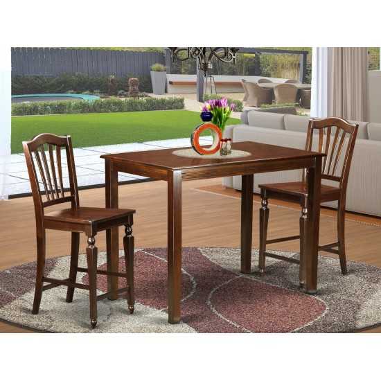 3 Pc Counter Height Dining Room Set - Counter Height Table And 2 Bar Stools