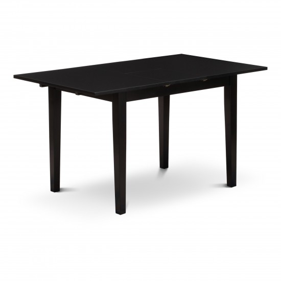 5-Pc Wood Dinette Set 4 Dining Chair, Butterfly Leaf Wood Table, Black