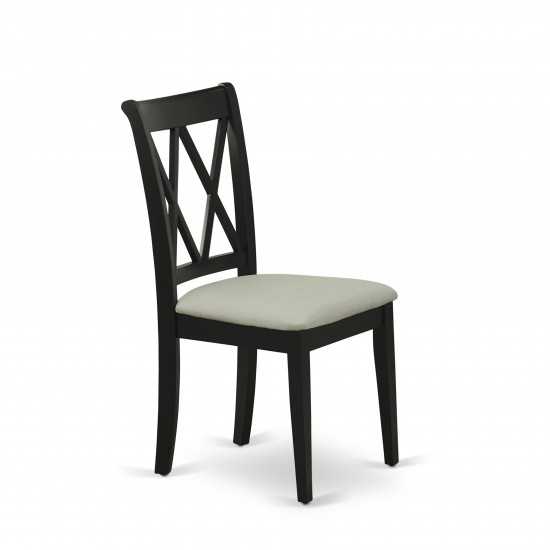 5-Pc Wood Dinette Set 4 Dining Chair, Butterfly Leaf Wood Table, Black