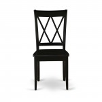 5Pc Wood Dining Table Set2 Dining Chairs, Butterfly Leaf Dining Table, Black