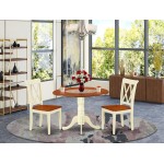 Dlcl3-Bmk-W 3Pc Round 42 Inch Table And 2 Double X Back Chairs