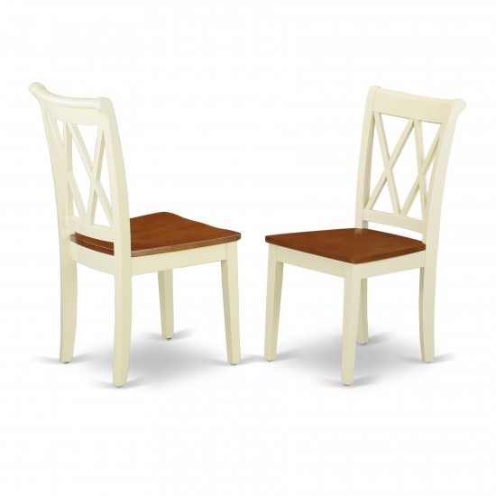 Dlcl3-Bmk-W 3Pc Round 42 Inch Table And 2 Double X Back Chairs