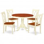 Hlcl5-Bmk-W 5Pc Round 42 Inch Table And 4 Double X Back Chairs