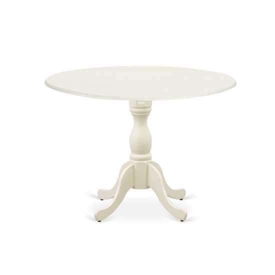 3 Pc Dining Set, 1 Drop Leaves Wood Table, 2 Linen White Chairs, Double X-Back, Linen White Finish