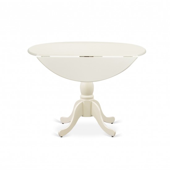 3 Pc Dining Set, 1 Drop Leaves Wood Table, 2 Linen White Chairs, Double X-Back, Linen White Finish