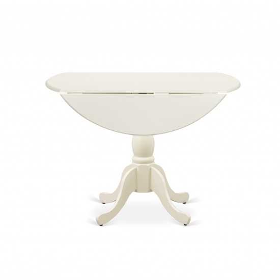 3 Pc Dining Set, 1 Drop Leaves Wood Table, 2 Linen White Chairs, Double X-Back, Linen White Finish