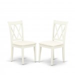 3 Pc Dining Set, 1 Drop Leaves Wood Table, 2 Linen White Chairs, Double X-Back, Linen White Finish