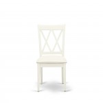 5 Pc Dining Set, Linen White Table, 4 Linen White Chairs, Double X-Back, Linen White Finish