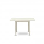 Dining Set For 3- 2 Chairs, Table, Linen White Color Linen, Linen White Finish Hardwood Structure