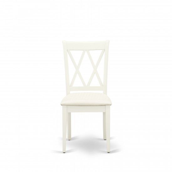 Dining Set For 3- 2 Chairs, Table, Linen White Color Linen, Linen White Finish Hardwood Structure