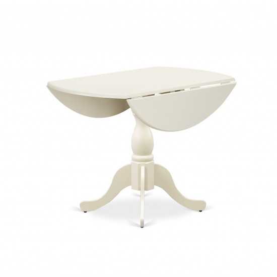 5 Pc Dinette Sets, 1 Drop Leaves Table, 4 Linen White Chairs, Linen White
