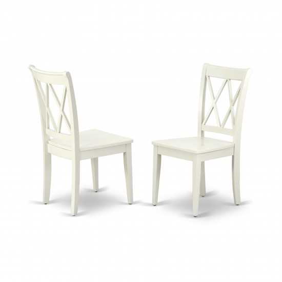 3 Pc Dining Set, Linen White Table, 2 Linen White Chairs, Double X-Back, Linen White Finish