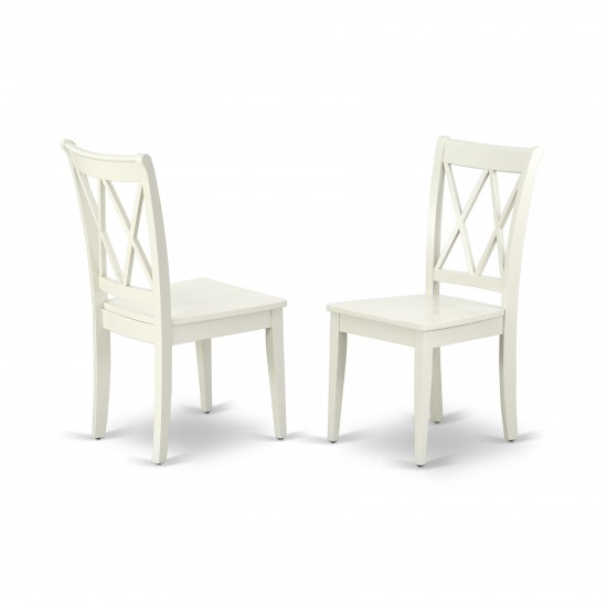 Hlcl3-Lwh-W 3Pc Round 42 Inch Table And 2 Double X Back Chairs