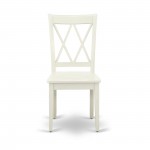 Dinette Set 3 Pcs- 2 Dining Chairs, Wood Table, Linen White Finish Hardwood Chair Seat, Top, Linen White Finish Structure.