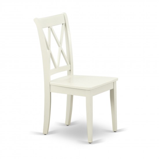 Dinette Set 3 Pcs- 2 Dining Chairs, Wood Table, Linen White Finish Hardwood Chair Seat, Top, Linen White Finish Structure.