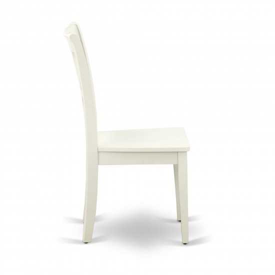 Dining Set 5 Pcs- 4 Chairs, Table, Linen White Finish Chair Seat, Top, Linen White Finish Solid Wood Frame.