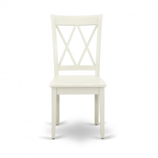 5Pc Dinette Set 4 Dining Chairs, Butterfly Leaf Dining Table, Linen White