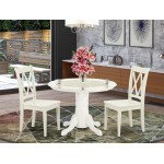 Shcl3-Lwh-W 3Pc Round 42 Inch Table And 2 Double X Back Chairs