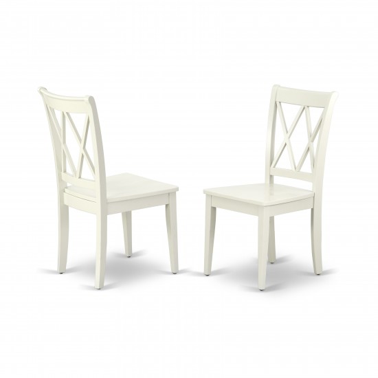 Shcl5-Lwh-W 5Pc Round 42 Inch Table And 4 Double X Back Chairs