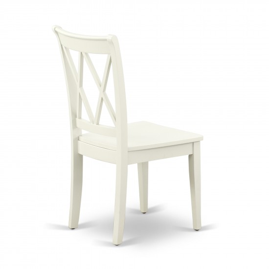 Shcl5-Lwh-W 5Pc Round 42 Inch Table And 4 Double X Back Chairs