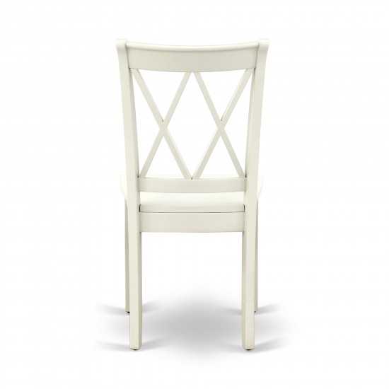 Shcl5-Lwh-W 5Pc Round 42 Inch Table And 4 Double X Back Chairs