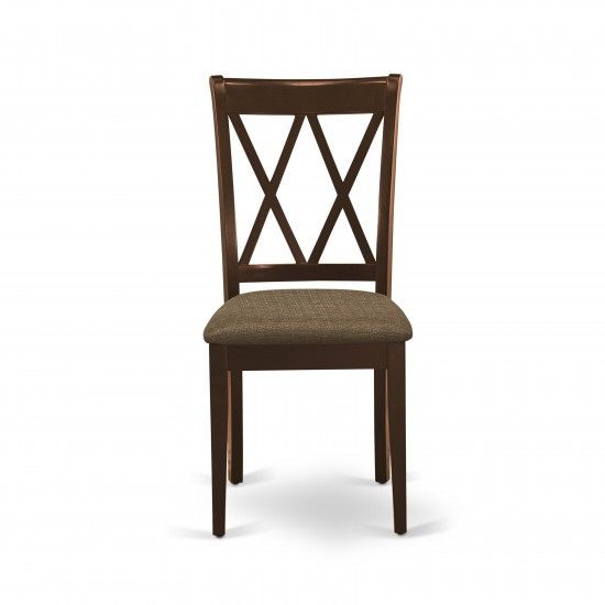 3Pc Dinette Set, Rounded Kitchen Table, Two Dining Chairs, Mahogany Finish