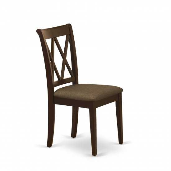 3Pc Dinette Set, Rounded Kitchen Table, Two Dining Chairs, Mahogany Finish