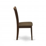 3Pc Dinette Set, Rounded Kitchen Table, Two Dining Chairs, Mahogany Finish