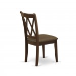 3Pc Dinette Set, Rounded Kitchen Table, Two Dining Chairs, Mahogany Finish