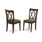 5Pc Dining Set, Round Dinette Table, Four Kitchen Chairs, Mahogany Finish