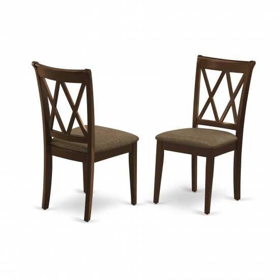 5Pc Dining Set, Round Dinette Table, Four Kitchen Chairs, Mahogany Finish
